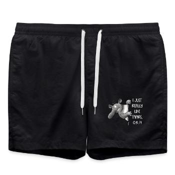 Drolliges Tapir I Tapir Spruch Cartoon - Badeshorts - Schwarz - Vorne - AI Model Male 185 light (185cm)