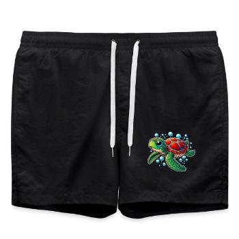 Tortue - Short de bain - noir - Devant - AI Model Male 185 light (185cm)