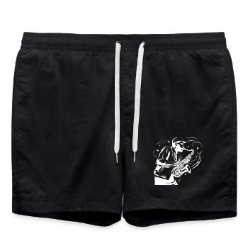 Croquis de saxophoniste - Short de bain - noir - Devant - AI Model Male 185 light (185cm)