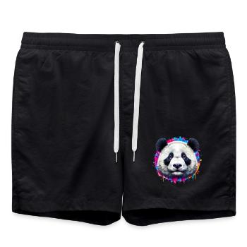 Panda - Badeshorts - Schwarz - Vorne - AI Model Male 185 light (185cm)