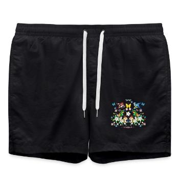 Frühlingszauber als buntes Frühlingsmotiv - Badeshorts - Schwarz - Vorne - AI Model Male 185 light (185cm)