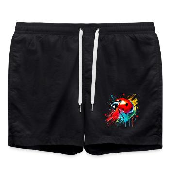 Marienkäfer - Badeshorts - Schwarz - Vorne - AI Model Male 185 light (185cm)