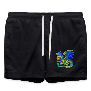 Dragon - Swim Trunks - black - Front - AI Model Male 185 light (185cm)