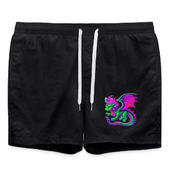 Dragon - Swim Trunks - black - Front - AI Model Male 185 light (185cm)