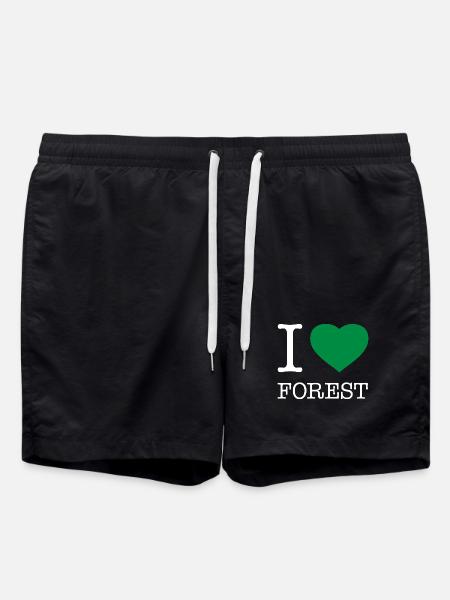 I LOVE FOREST - Badeshorts - Schwarz