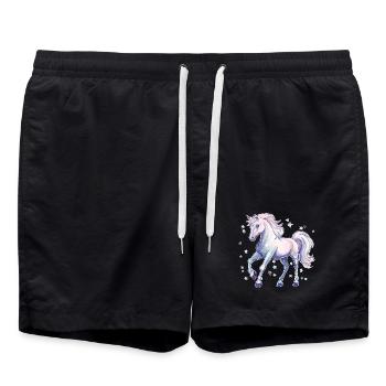 Pferd mit Sternen - Badeshorts - Schwarz - Vorne - AI Model Male 185 light (185cm)
