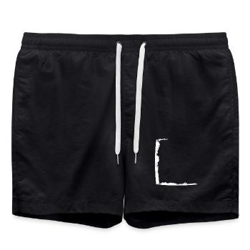 Half frame dirty white - Swim Trunks - black - Front - AI Model Male 185 light (185cm)