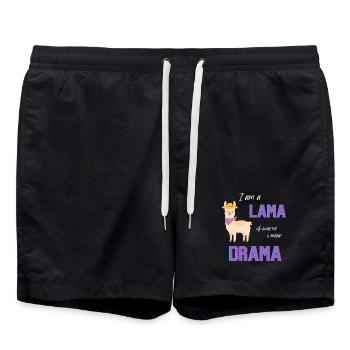 Lama mit Hut Spruch T-Shirt - Badeshorts - Schwarz - Vorne - AI Model Male 185 light (185cm)