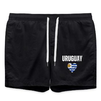 Ich liebe Uruguay, die Flagge von Uruguay - Badeshorts - Schwarz - Vorne - AI Model Male 185 light (185cm)
