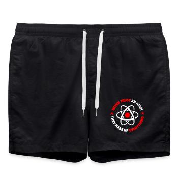 Protons, neutrons, électrons, - Short de bain - noir - Devant - AI Model Male 185 light (185cm)