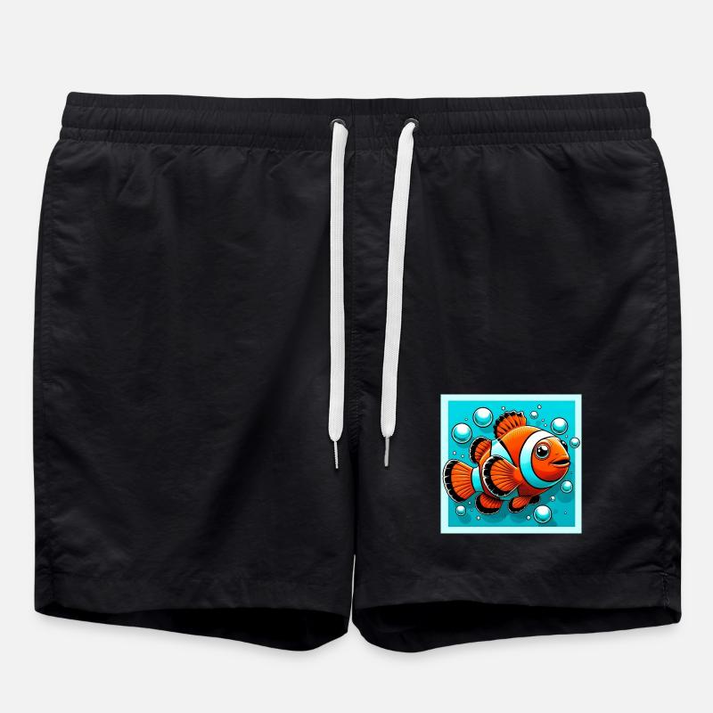 Clownfisch - Badeshorts - Schwarz