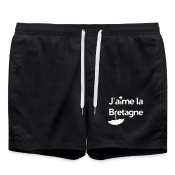 J'aime la Bretagne - Short de bain - noir - Devant - AI Model Male 185 light (185cm)