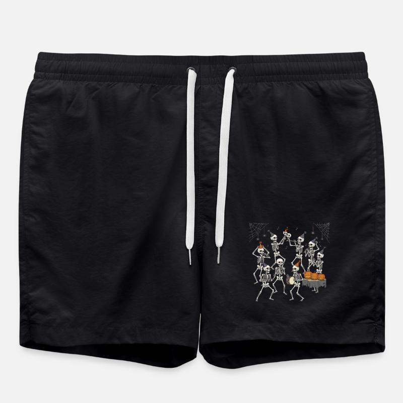 Halloween Skeleton Dance Party - Swim Trunks - black