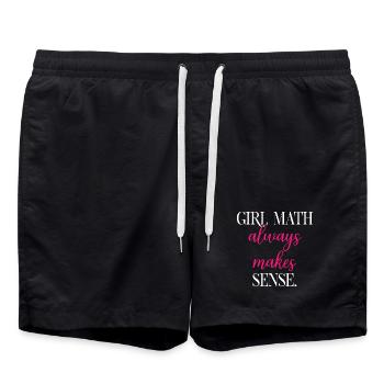 Girl Math Always Makes Perfect Sense Logic	 - Swim Trunks - black - Front - AI Model Male 185 light (185cm)