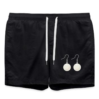 Boucles d’oreilles élégantes en perles - Short de bain - noir - Devant - AI Model Male 185 light (185cm)
