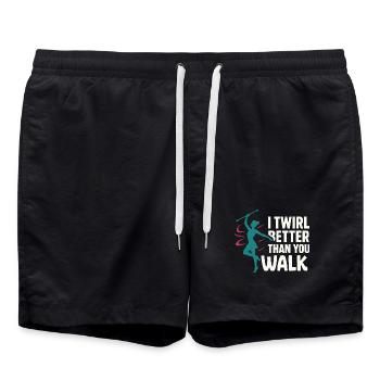 Bâton Twirler Majorette Captain Squad Club - Short de bain - noir - Devant - AI Model Male 185 light (185cm)