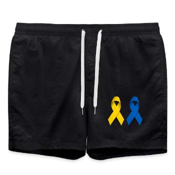 Boucles de paix pour l’Ukraine - Short de bain - noir - Devant - AI Model Male 185 light (185cm)