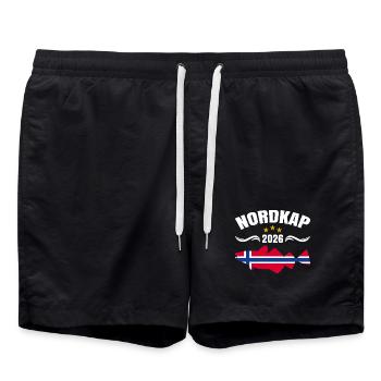 Nordkap 2026 - Badeshorts - Schwarz - Vorne - AI Model Male 185 light (185cm)