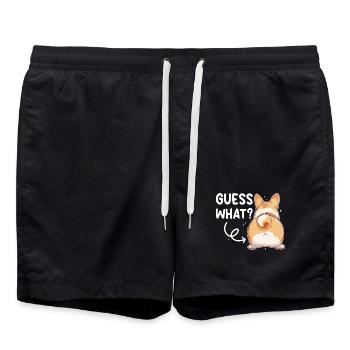 Devinez ce que dit Corgi Butt - Short de bain - noir - Devant - AI Model Male 185 light (185cm)