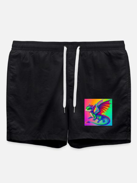 Drache - Badeshorts - Schwarz