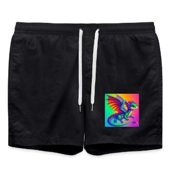 dragon - Short de bain - noir - Devant - AI Model Male 185 light (185cm)