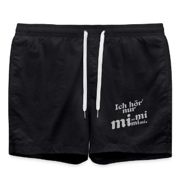 Ich hör nur Mimimi ! - Badeshorts - Schwarz - Vorne - AI Model Male 185 light (185cm)