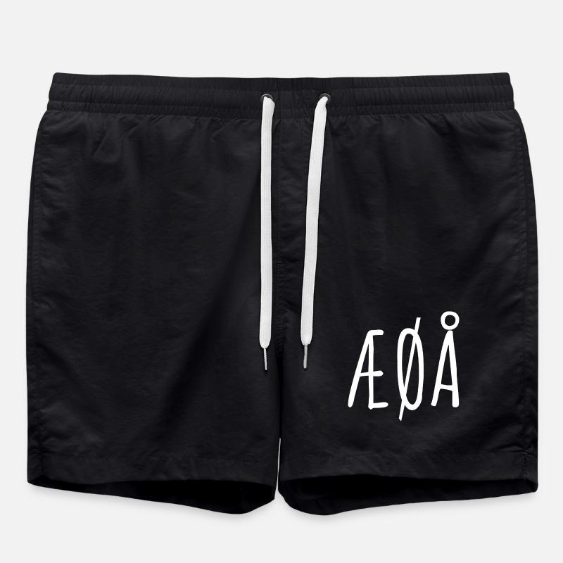 Norwegian Letters ÆØÅ - Swim Trunks - black