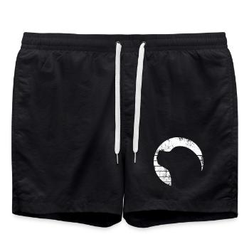 Hund Zeichnung - Badeshorts - Schwarz - Vorne - AI Model Male 185 light (185cm)