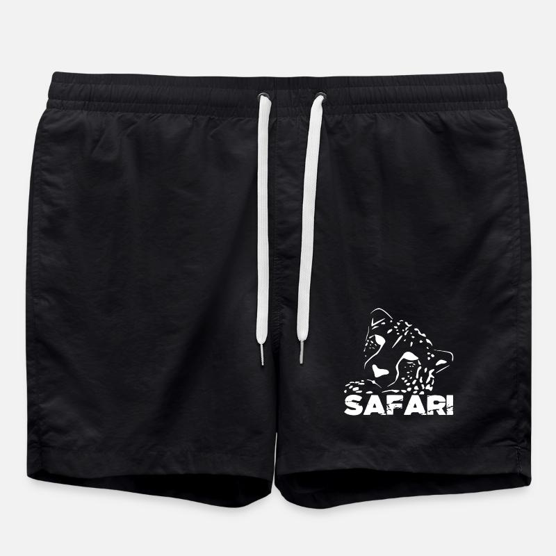 Safari Leopard Silhouette - Swim Trunks - black