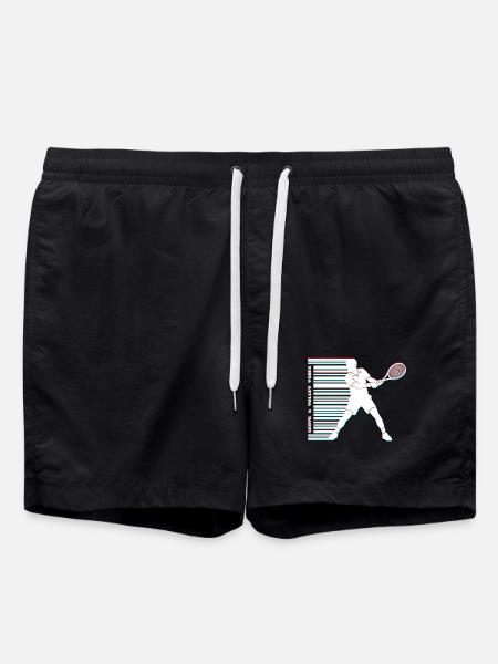 Tennis Glitch Barcode Sweat à capuche - Short de bain - noir