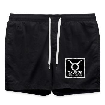 Sternzeichens Stier - Badeshorts - Schwarz - Vorne - AI Model Male 185 light (185cm)