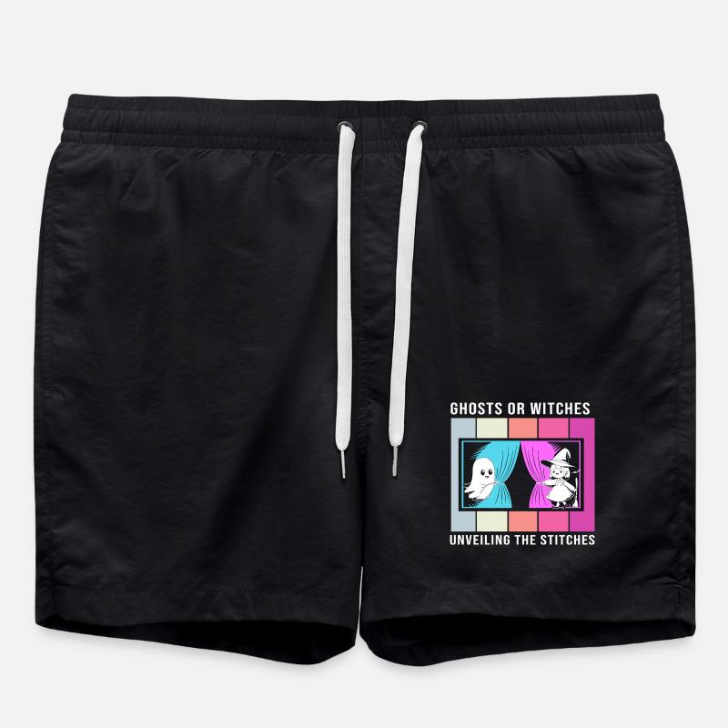 Halloween Gender Reveal - Swim Trunks - black