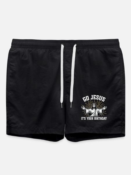 Go Jesus it's your birthday - Swim Trunks - black