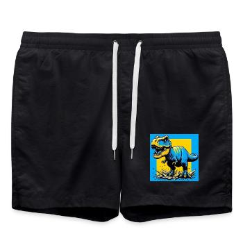 Dinosaurier - Badeshorts - Schwarz - Vorne - AI Model Male 185 light (185cm)