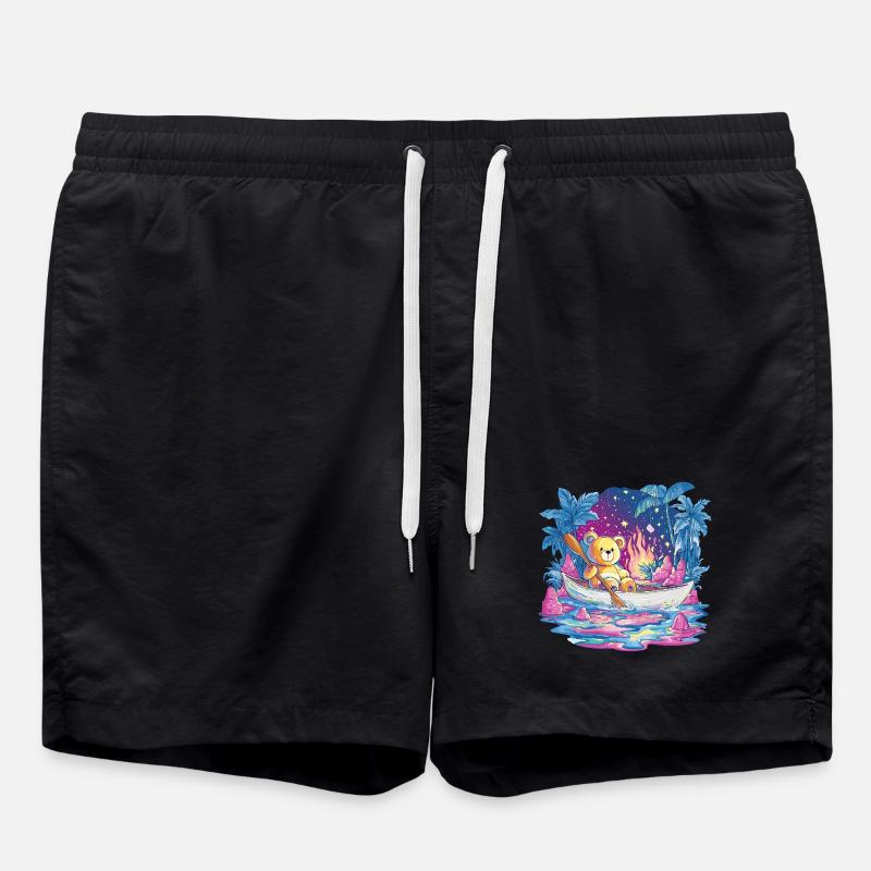 Teddy Boottraum Unter Sternenhimmel - Badeshorts - Schwarz