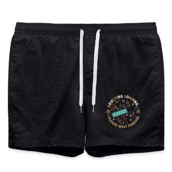 Adulting Loading Party - Badeshorts - Schwarz - Vorne - AI Model Male 185 light (185cm)