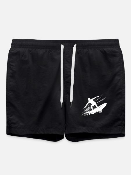Energetische Surfer-Illustration Surfen - Badeshorts - Schwarz