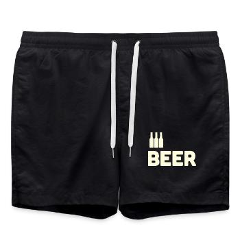 Bierliebhaber - Badeshorts - Schwarz - Vorne - AI Model Male 185 light (185cm)