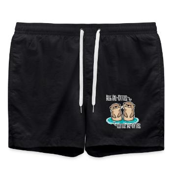 Mignons frères loutres pour grands et petits frères - Short de bain - noir - Devant - AI Model Male 185 light (185cm)