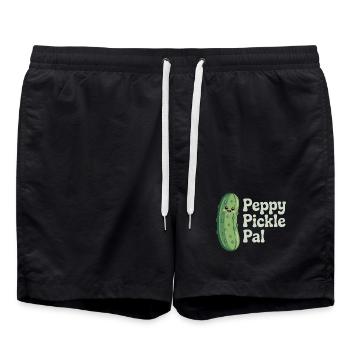 Peppy Pickle Pal - Gurke - Badeshorts - Schwarz - Vorne - AI Model Male 185 light (185cm)