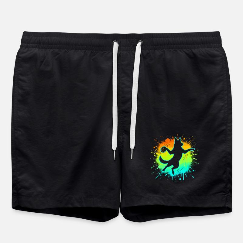 Handballer Deutscher Schäferhund Geschenk Kind - Badeshorts - Schwarz