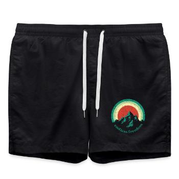 Endless Freedom Mountain Rainbow im Retro-Design - Badeshorts - Schwarz - Vorne - AI Model Male 185 light (185cm)