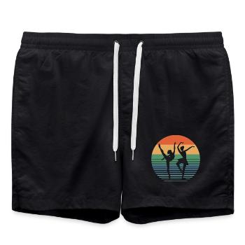 Sunset Dance Duo - Swim Trunks - black - Front - AI Model Male 185 light (185cm)