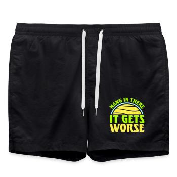 Tiens bon, ça empire. Drôle de plaisir. Dire - Short de bain - noir - Devant - AI Model Male 185 light (185cm)