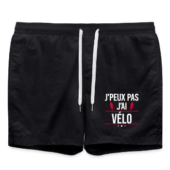 J’peux pas j’ai vélo Humour Vélo - Short de bain - noir - Devant - AI Model Male 185 light (185cm)