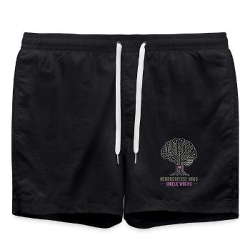 NEURODIVERSER GEIST Einzigartiges Verdrahtungsbewusstsein - Badeshorts - Schwarz - Vorne - AI Model Male 185 light (185cm)