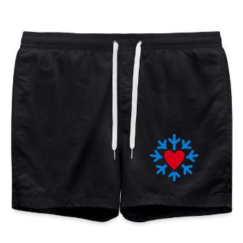 Cœur d’hiver dans le cercle de glace - Short de bain - noir - Devant - AI Model Male 185 light (185cm)