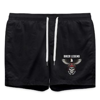 Légende du motard - Vivre pour rouler - Rouler pour vivre - Short de bain - noir - Devant - AI Model Male 185 light (185cm)