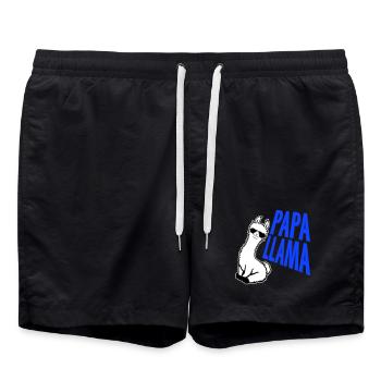 Papa Llama Lunettes de soleil cool assis Animal drôle - Short de bain - noir - Devant - AI Model Male 185 light (185cm)