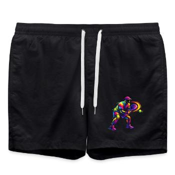 Padel Player Gift Kids Boy Passion - Swim Trunks - black - Front - AI Model Male 185 light (185cm)